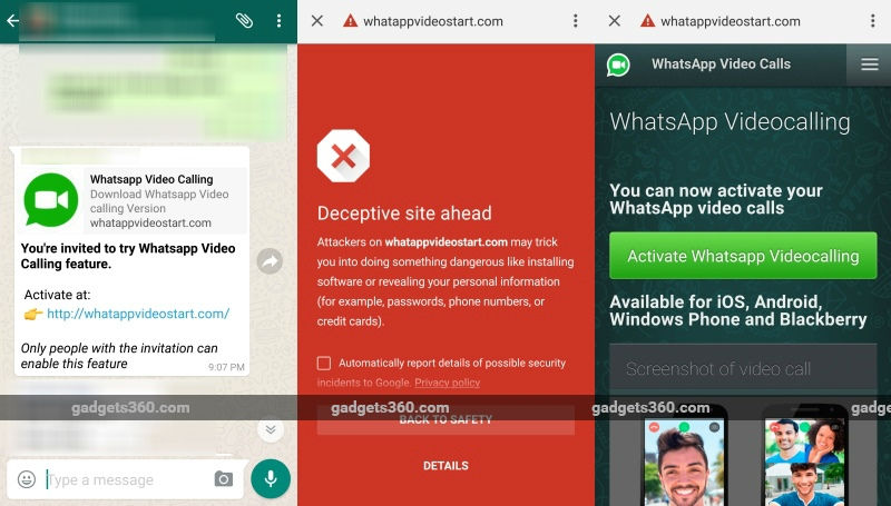 Link de chamada em vídeo no WhatsApp pode ser vírus