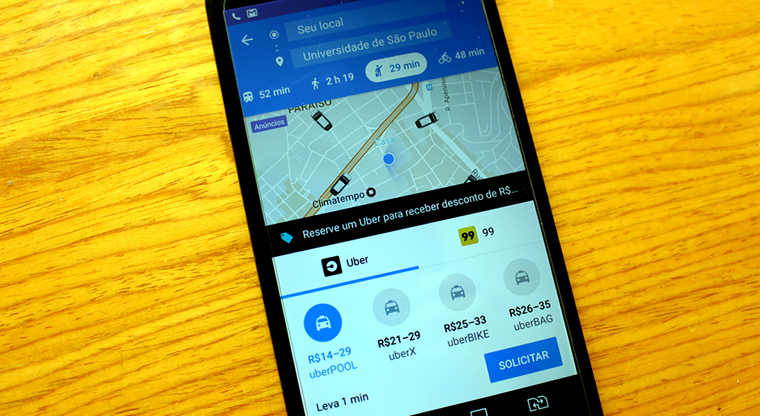 agora da pra chamar uber pelo google maps