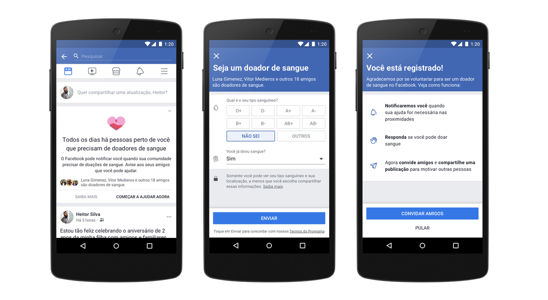 Doacao de sangue facebook