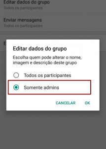 Bloquear mensagens em grupos WhatsApp