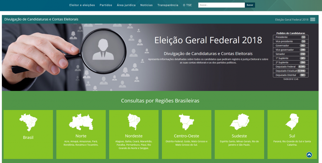 onde encontrar os candidatos na internet